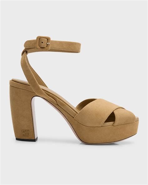 miu miu suede crisscross platform sandal|Miu Miu Cross Plateau Platform Sandal (Women) .